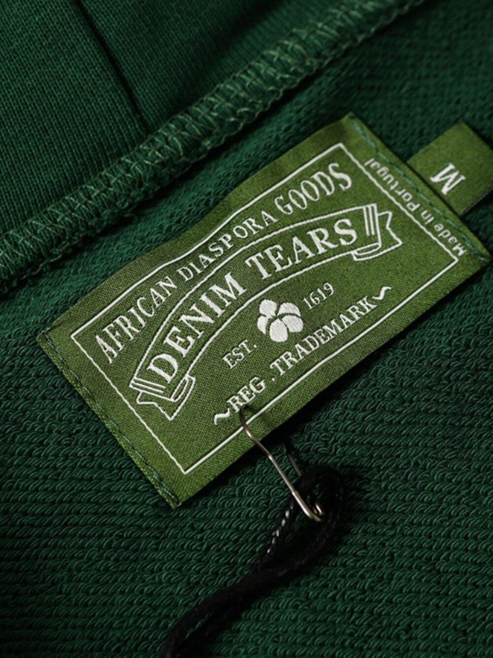 Green Denim Tears Cotton Flower Pattern Zip-Up Hoodie Unisex - Picture 7 of 8